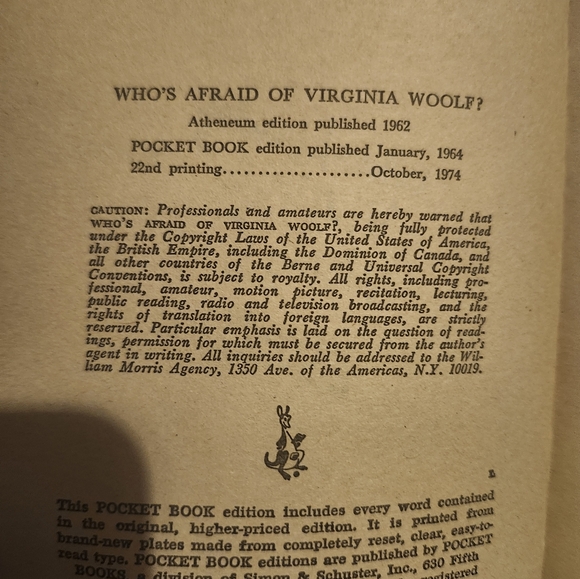 Edward Albee Who's Afraid Of Virginia Woolf? Book 1974 - Picture 3 of 3